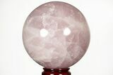 Polished Rose Quartz Sphere - Madagascar #216939-1